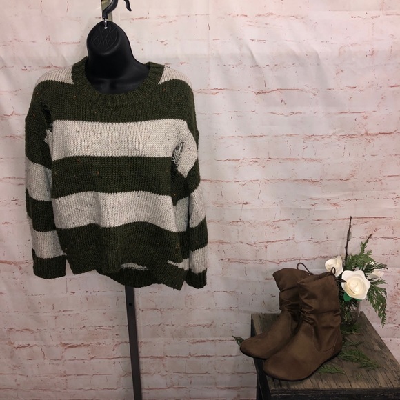 bp Sweaters - Brass plum BP distressed striped sweater small